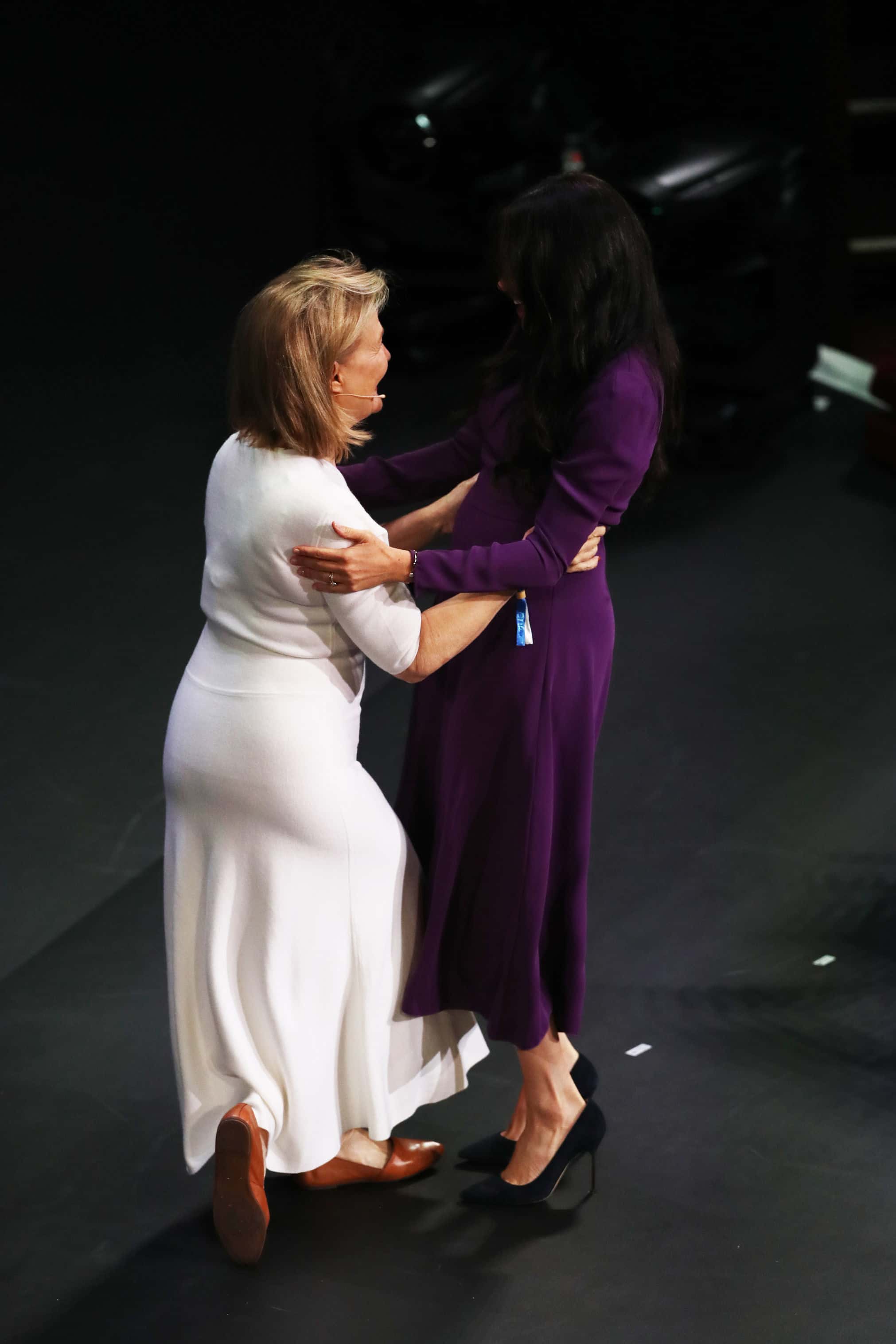 Meghan, Duchess of Sussex is welcomed on stage during the One Young World Summit Opening Ceremony at Royal Albert Hall on October 22, 2019 in London, England. The Duchess is Vice-President of The Queen's Commonwealth Trust, which is partnering with One Young World this year.