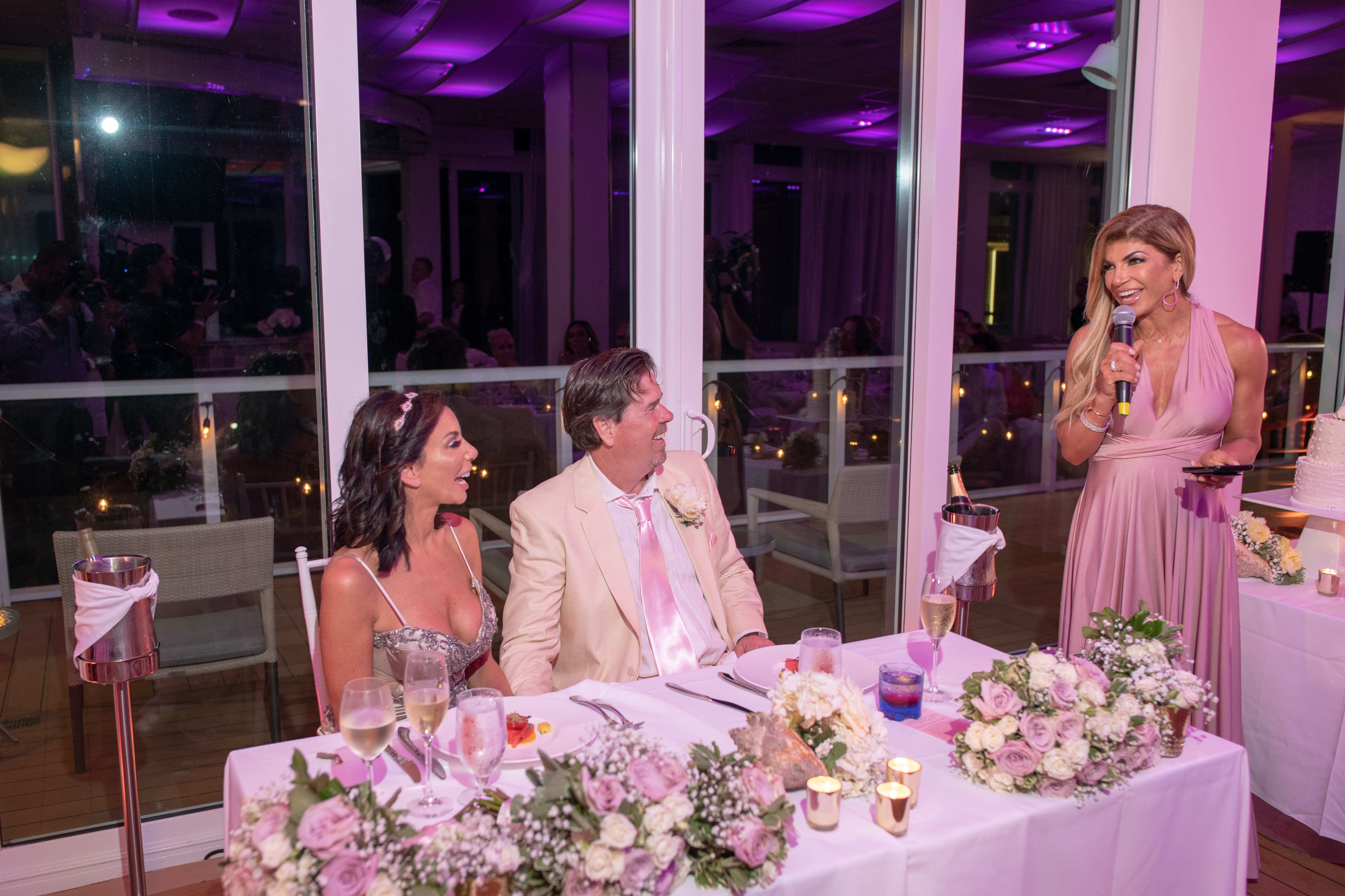 Danielle Staub and Marty Caffrey at their wedding on May 5, 2018, in Bimini, Bahamas. (Source: Getty Images)