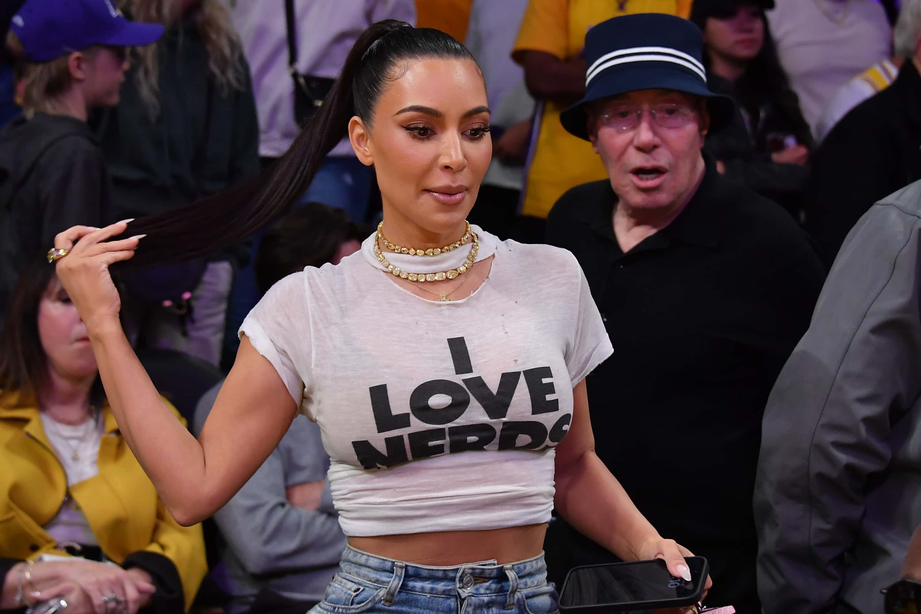LOS ANGELES, CALIFORNIA - MAY 08: Kim Kardashian attends a playoff basketball game between the Los Angeles Lakers and the Golden State Warriors at Crypto.com Arena on May 08, 2023 in Los Angeles, California. (Photo by Allen Berezovsky/Getty Images)
