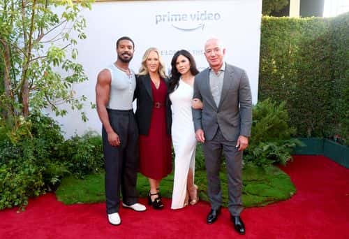 (L-R) Michael B. Jordan, Jennifer Salke, Head of Amazon Studios, Lauren Sánchez, and Jeff Bezos, Founder and Executive Chairman of Amazon attend 