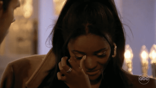 Charity Lawson breaks down while talking about her ex in 'The Bachelor' (ABC)