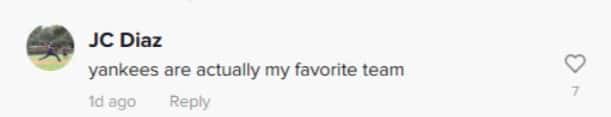 A user, JC Diaz commented telling his favorite team (@livvy/TikTok)