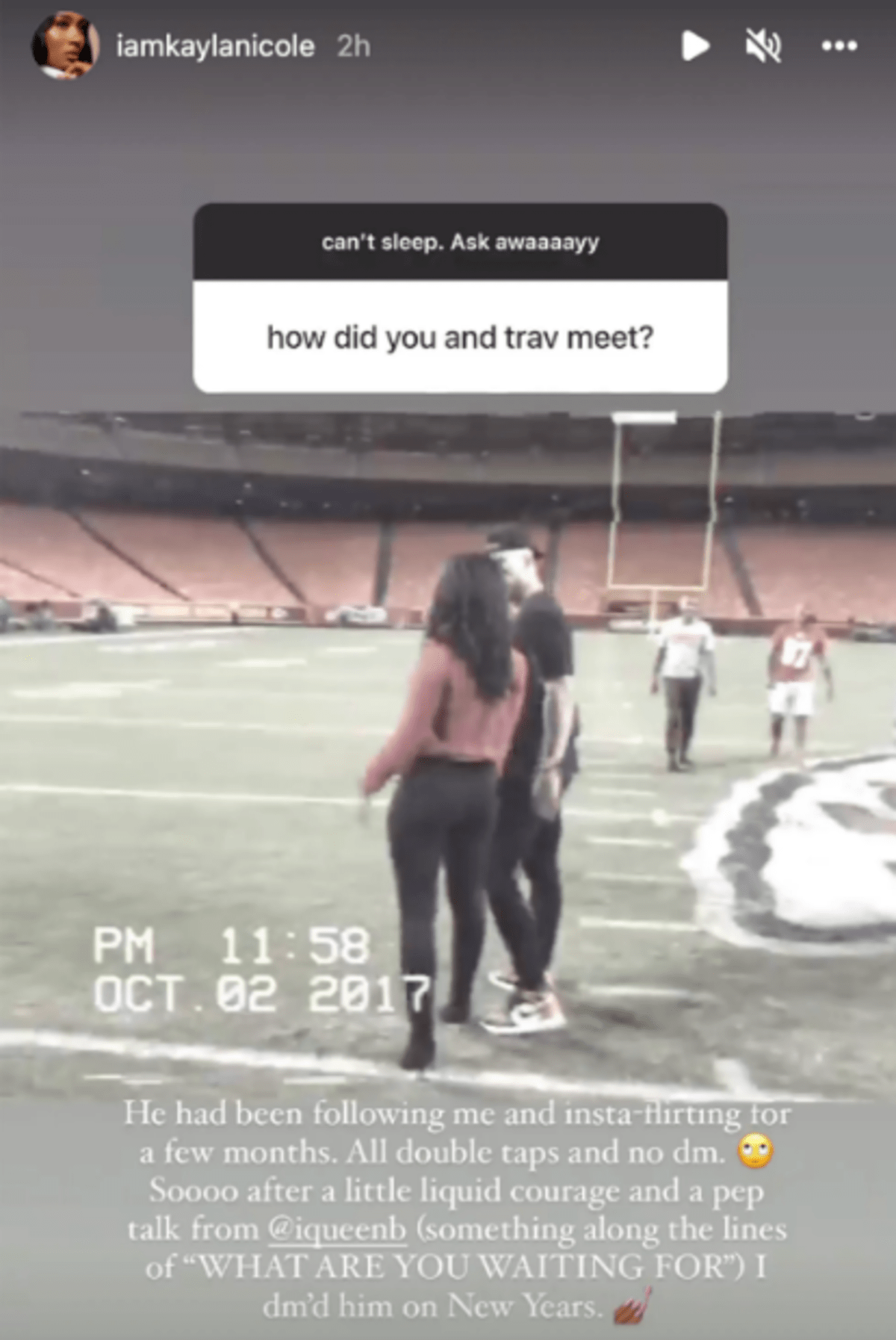 Kayla Nicole shared she connected to Travis Kelce on IG (@iamkaylanicole/Instagram)