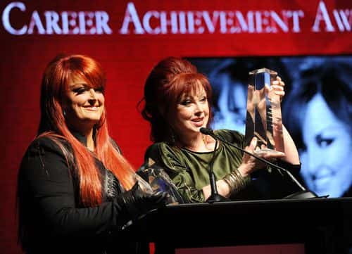 Wynonna Judd and Naomi Judd, The Judds are the recipient of the CRB (Country Radio Broadcasters) 2011 Career Achievement Award at the Renaissance Hotel as part of the CRS (Country Radio Seminar) on March 1, 2011 in Nashville, Tennessee. (Photo by Rick Diamond/Getty Images)