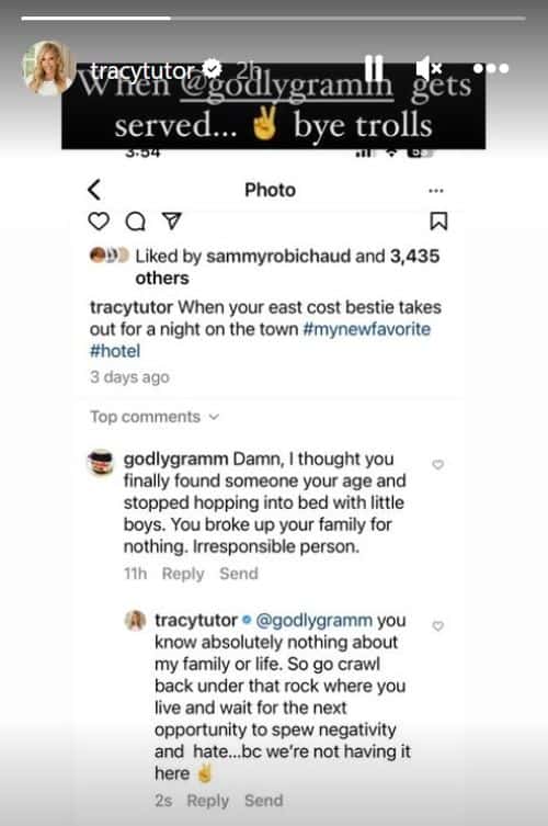 ‘Million Dollar Listing: LA’ star Tracy Tutor's Instagram story (Instagram/@tracytutor)