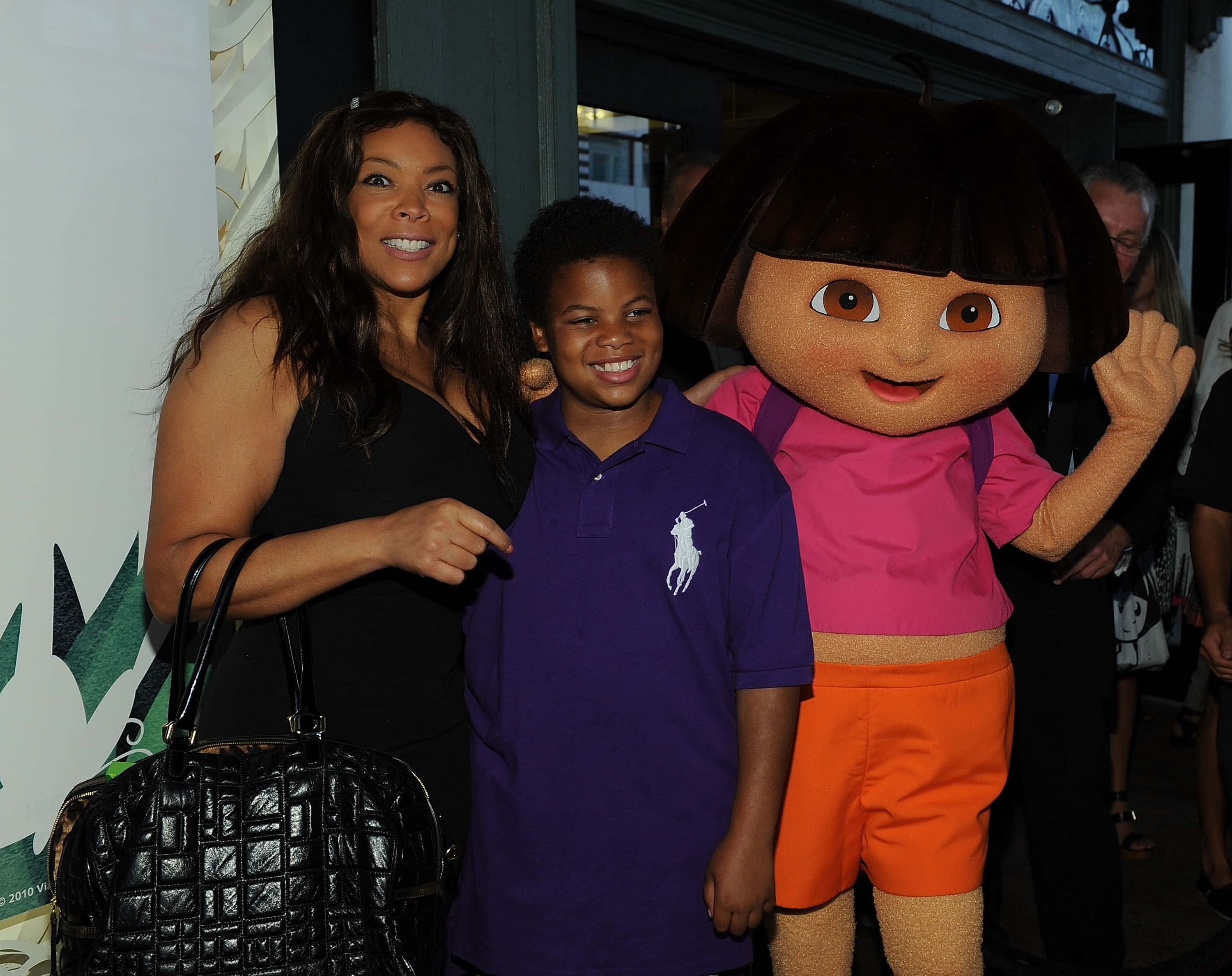 Wendy Williams and her son Kevin attend Nickelodeon's Beyond the Backpack Kicks off Auction of Celebrity Backpacks at Macy's Herald Square store on August 10, 2010, in New York City. (Photo by Larry Busacca/Getty Images for Nickelodeon)