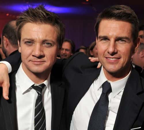 Actors Jeremy Renner and Tom Cruise attend the 