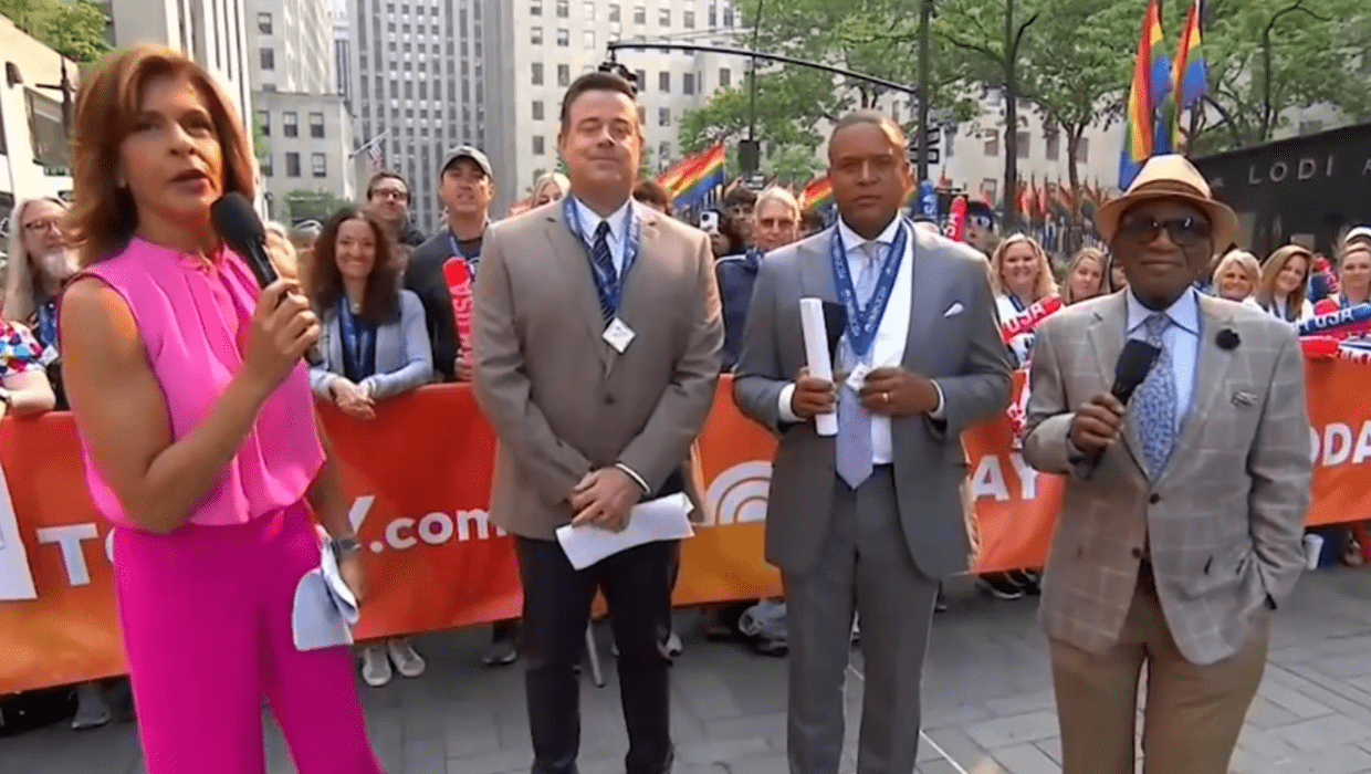 Hoda Kotb, Carson Daly, Craig Melvin and Al Roker wait for their guest to wake up on the 'Today' show (NBC)