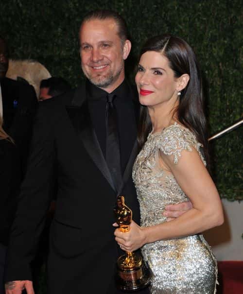 Actor Jesse James and Actress Sandra Bullock arrive at the 2010 Vanity Fair Oscar Party hosted by Graydon Carter held at Sunset Tower on March 7, 2010 in West Hollywood, California.