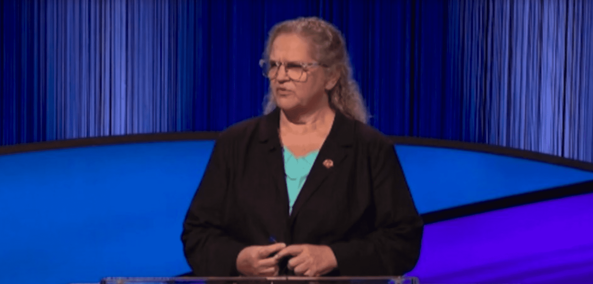 Lucas was trailing to Sharon Bishop until the Final Jeopardy round (ABC)