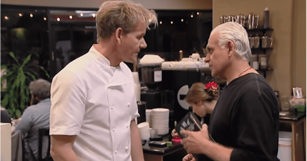 Gordon Ramsay and Samy Bouzaglo in 'Kitchen Nightmares' (YouTube/KitchenNightmares)