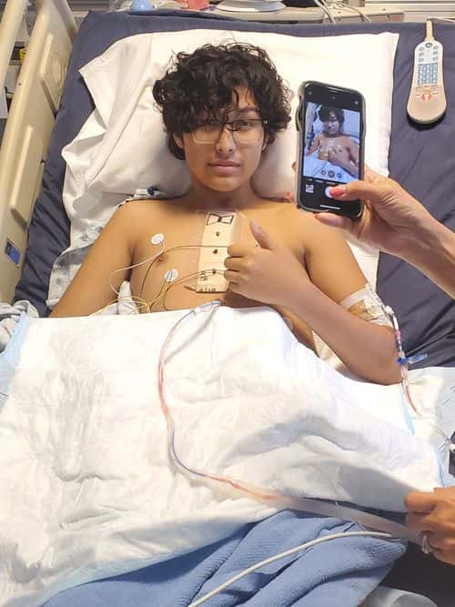 Cash had open heart surgery following his heart attack and was placed on a ventilator (Facebook/Chad Hennessy)