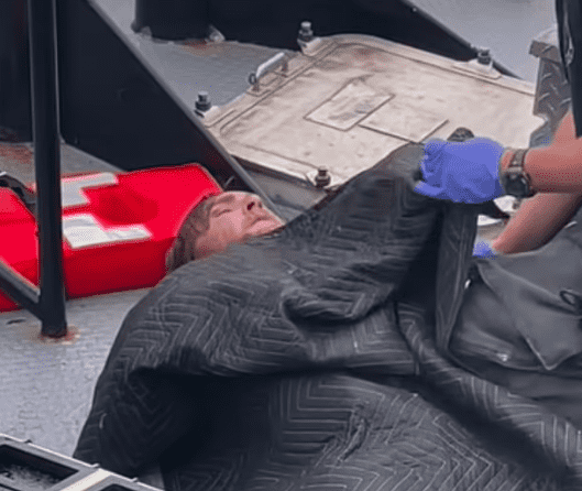 Spencer Baker was promptly rescued after his fall (Terry George/Facebook)