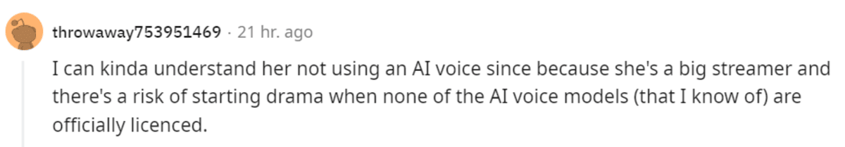 The screenshot of a comment by a Reddit user (Reddit)