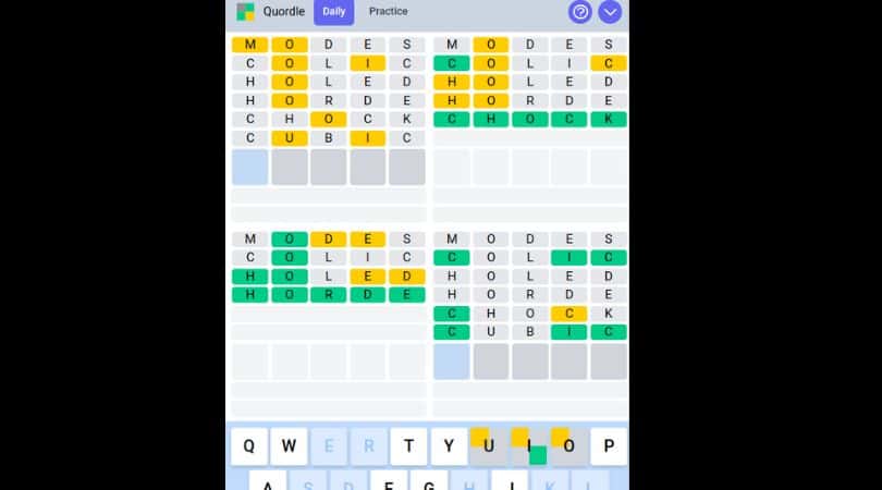 Try solving Quordle 187 today (Quordle.com)