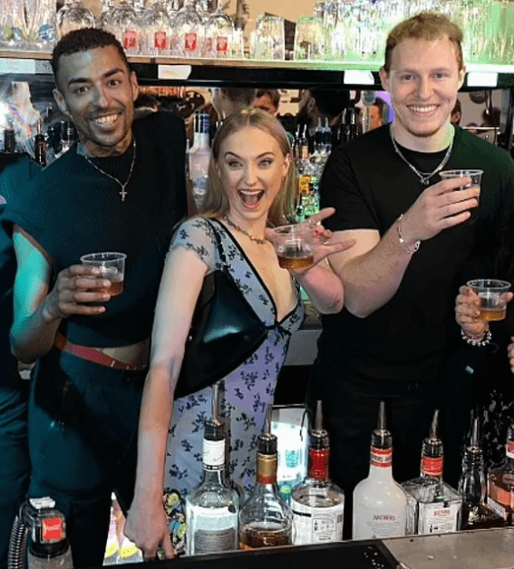 Sophie Turner enjoyed a wild night out in England just before her divorce (hezron.ste/Instagram)