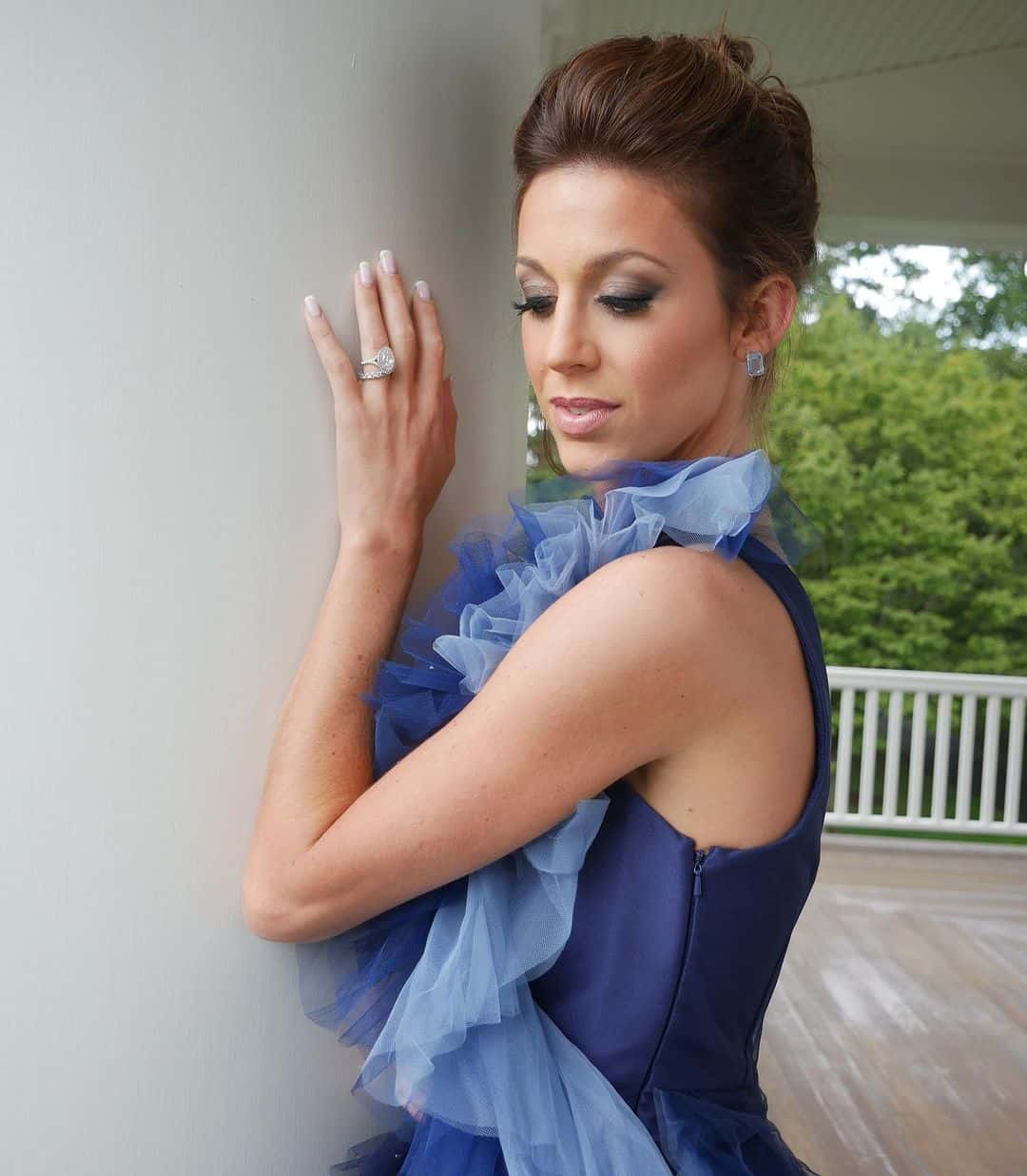 Emma Watters stunned in a blue dress for her New York Fashion Week look (@emmawatters__/Instagram)