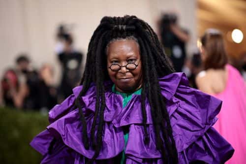 Whoopi Goldberg attends The 2021 Met Gala Celebrating In America: A Lexicon Of Fashion at Metropolitan Museum of Art on September 13, 2021 in New York City. (Photo by Dimitrios Kambouris/Getty Images for The Met Museum/Vogue )