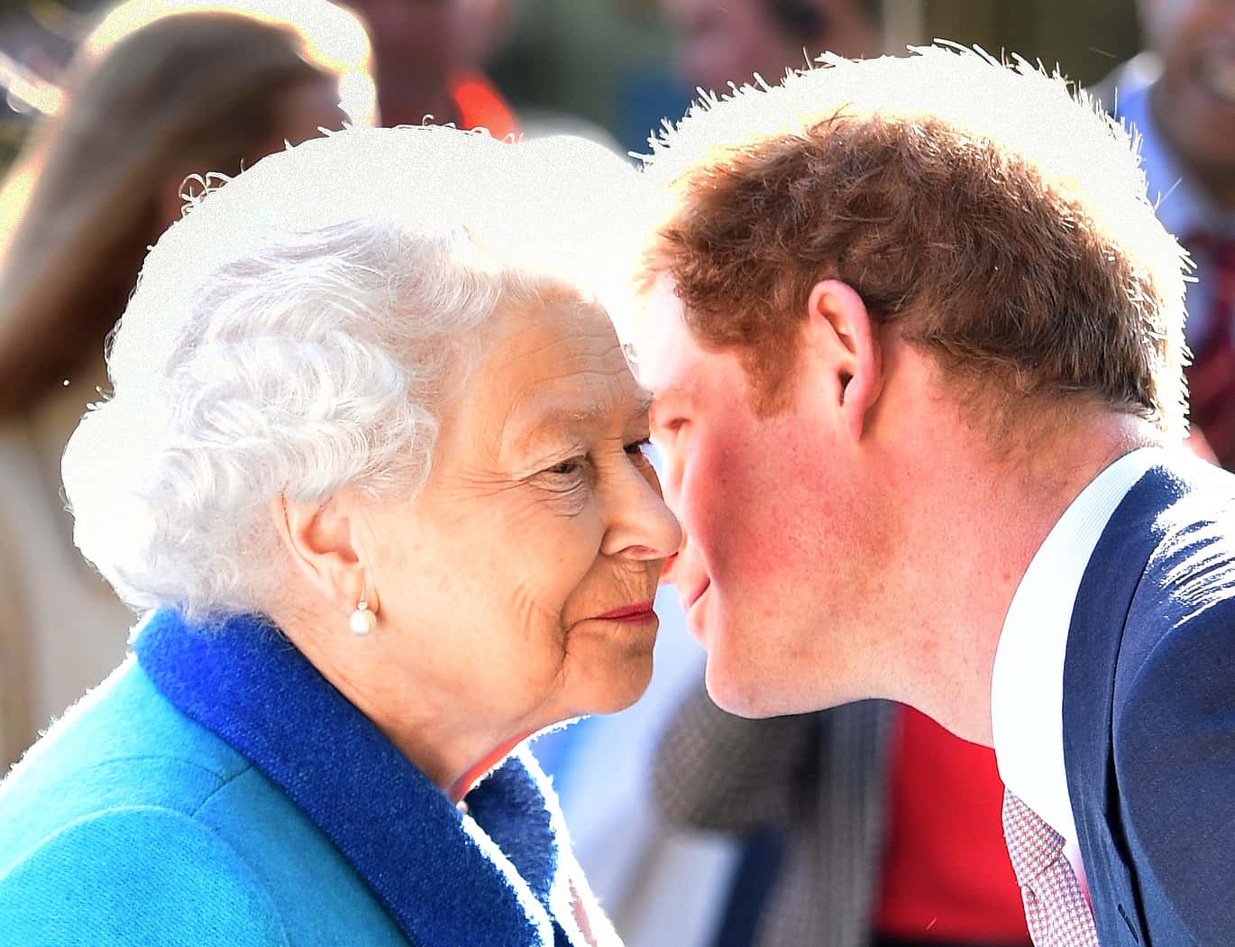 Queen Elizabeth II and Prince Harry attend at the annual Chelsea Flower show at Royal Hospital Chelsea on May 18, 2015 in London, England.