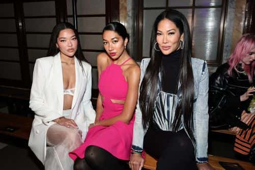 (L-R) Ming Lee Simmons, Aoki Lee Simmons and Kimora Lee Simmons attend the Prabal Gurung show during New York Fashion Week: The Show at New York Public Library on February 10, 2023 in New York City.