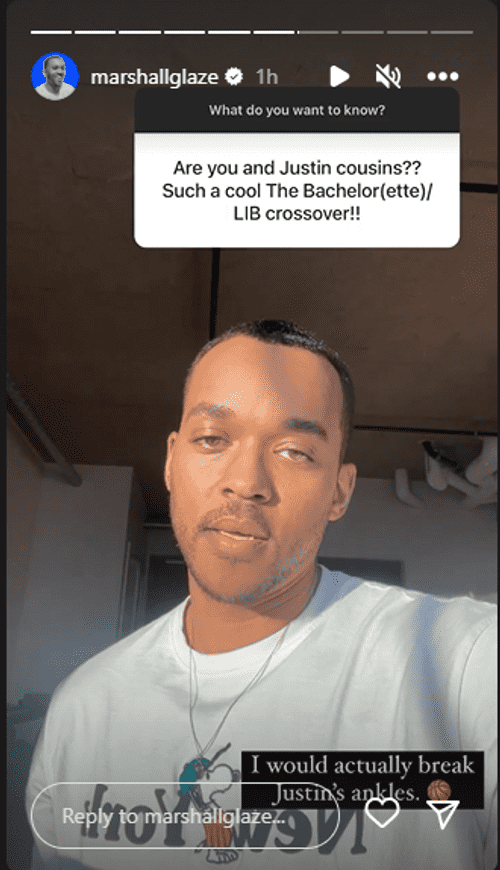 'Love is Blind' Season 4 star Marshall Glaze asks his cousin Justin Glaze if he is jealous of him (@marshallglaze/Instagram)