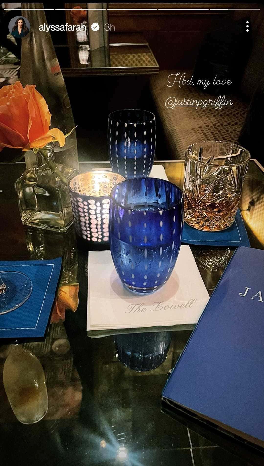 Alyssa Farah Griffin shares a glimpse of her dinner date with Justin Griffin (Instagram/alyssafarah)