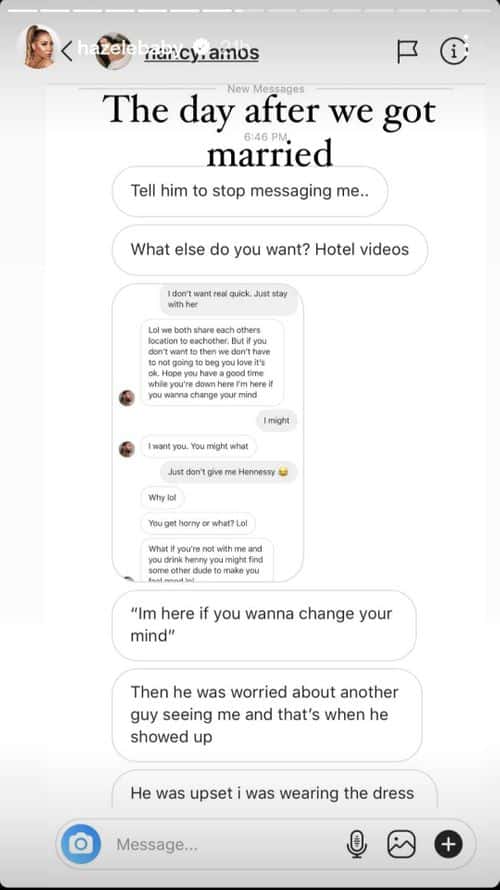 Hazel E's story detailing her husband De'Von Waller's cheating (@Hazelebaby/Instagram)