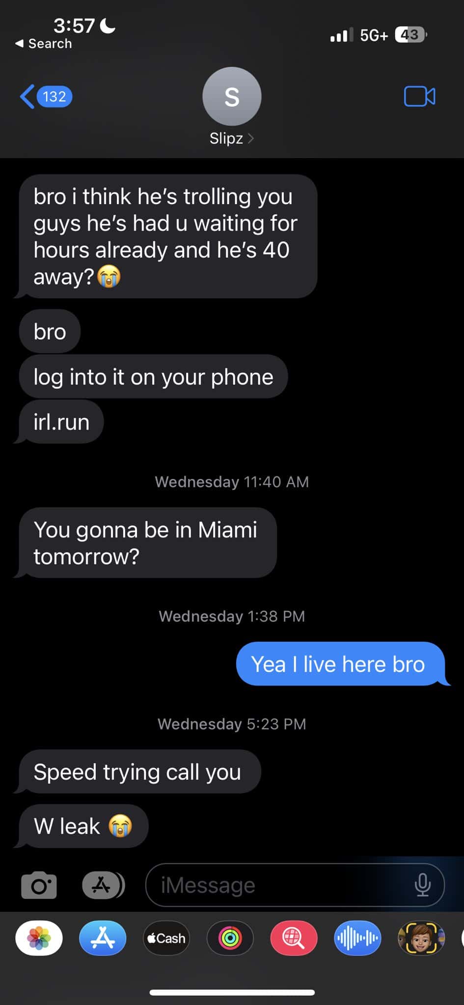 Adin Ross shared the screengrab of  dm with IShowSpeed's video editor Slipz on Twitter (@adinross/Twitter)