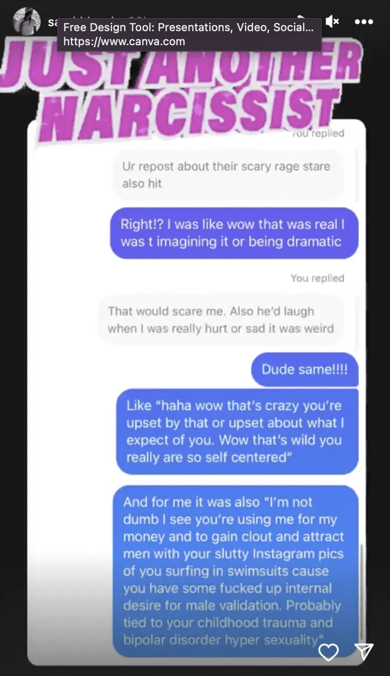 A conversation with Hill that Brady posted on her Instagram story (@sarahhbrady/Instagram)