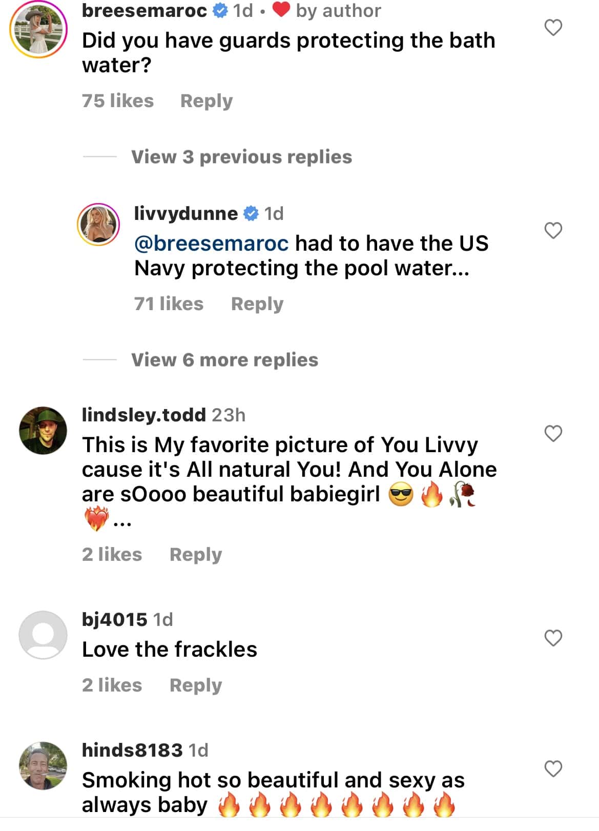 Comments from Livvy Dunne's picture(@livvydunne/Instagram)