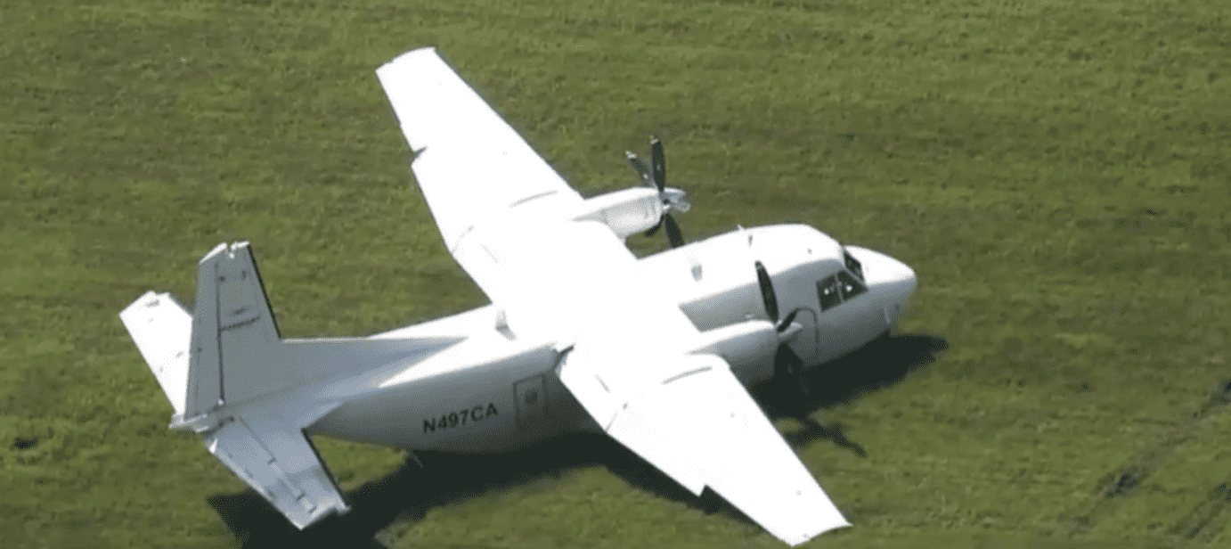 The 10-passenger small plane made an emergency landing on the runway at North Carolina's Raleigh-Durham International Airport (WRAL)