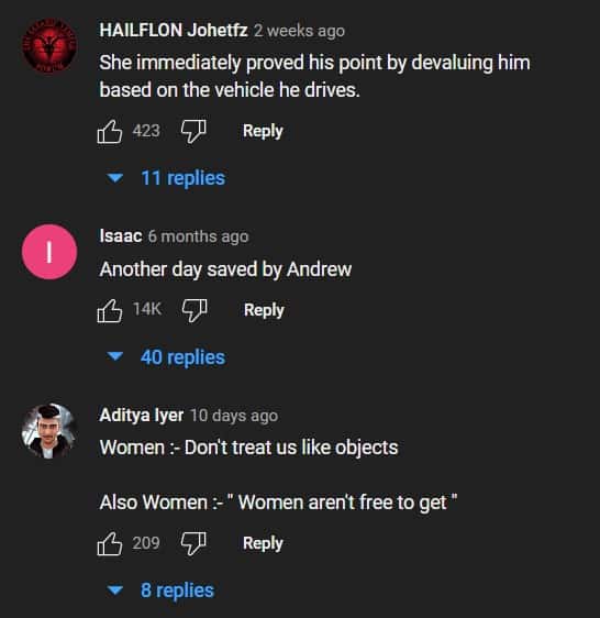 The video posted by @grindingspace garnered various comments (grindingspace/YouTube)