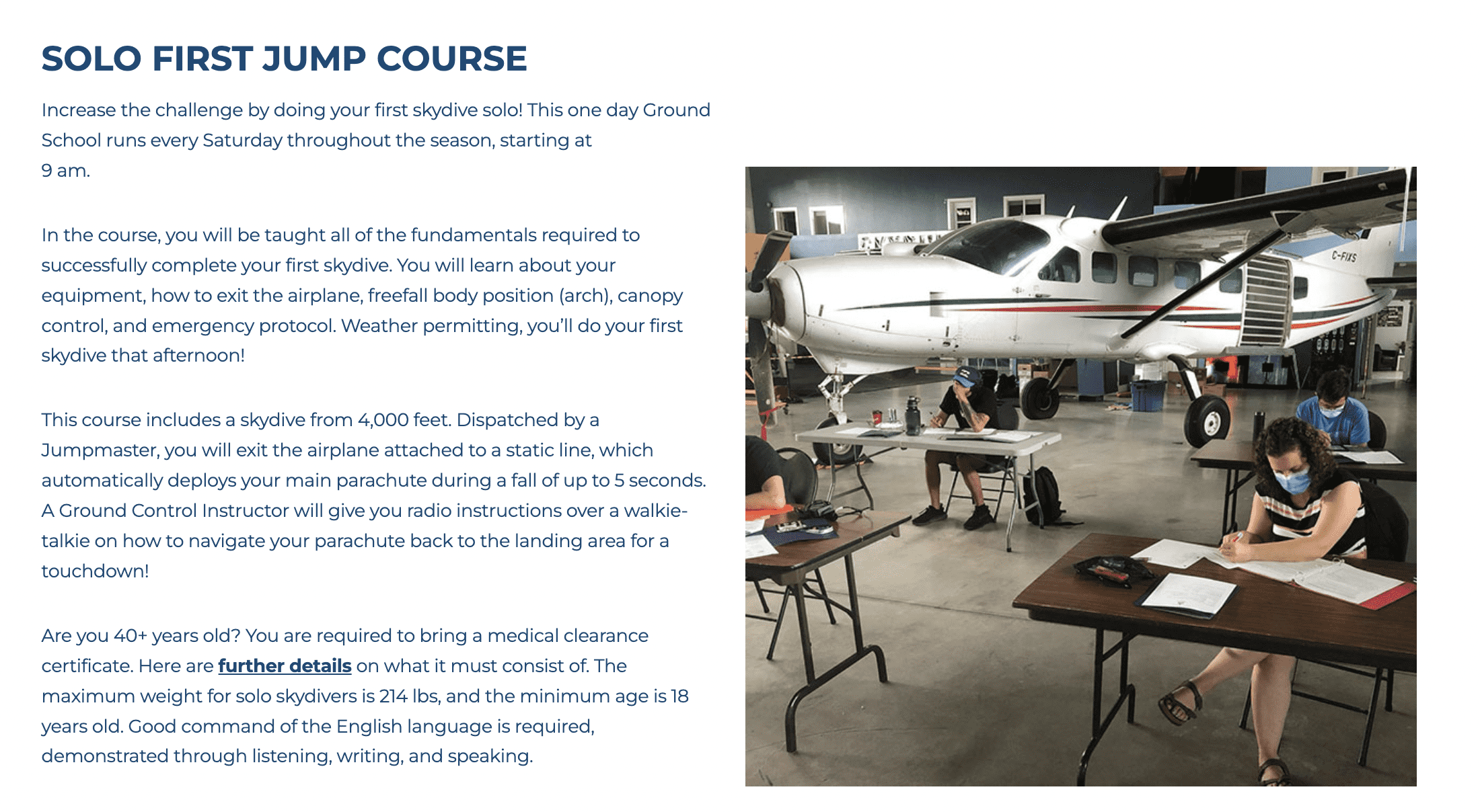 'Solo First Jump Course' (Skydiving Toronto)