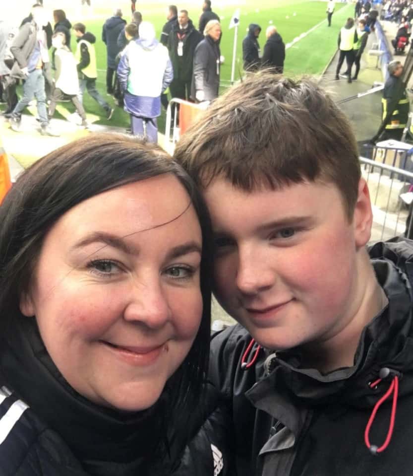 Mum Sarah Kelly says she was left in tears after Cristiano Ronaldo called her days after smashing her son's phone to the ground (Photo via Instagram)