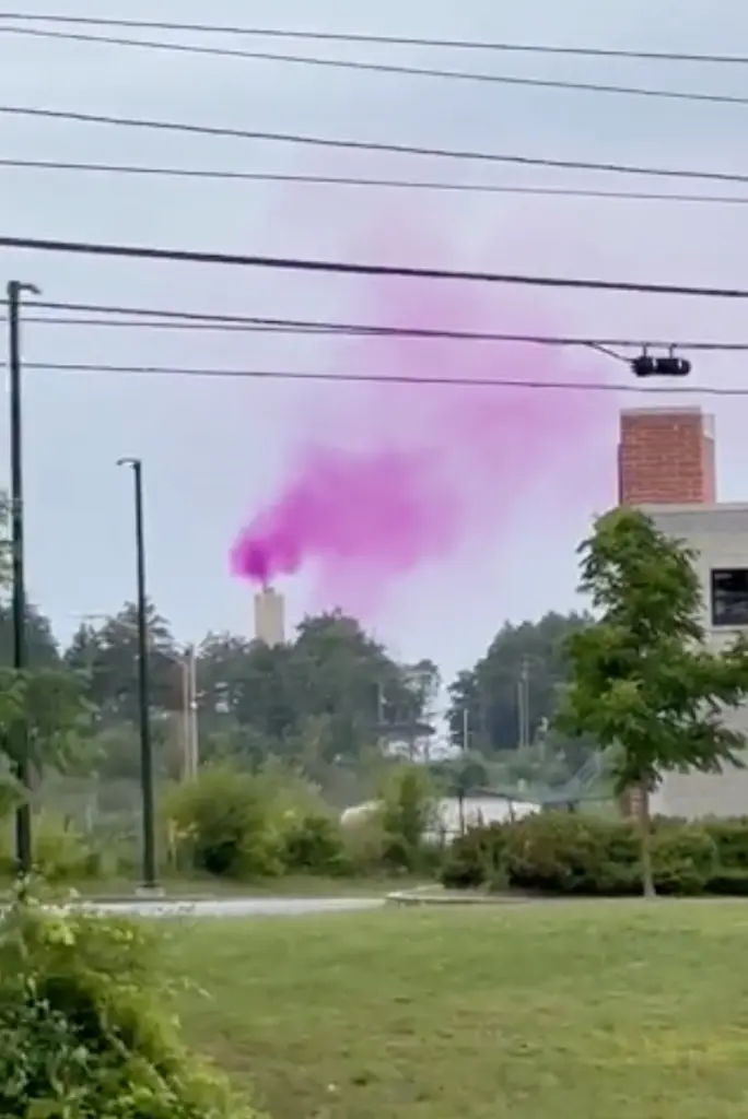 Purple smoke from a waste energy plant filled the skies in Portland, Maine, baffling and angering residents (CBS 13 News)