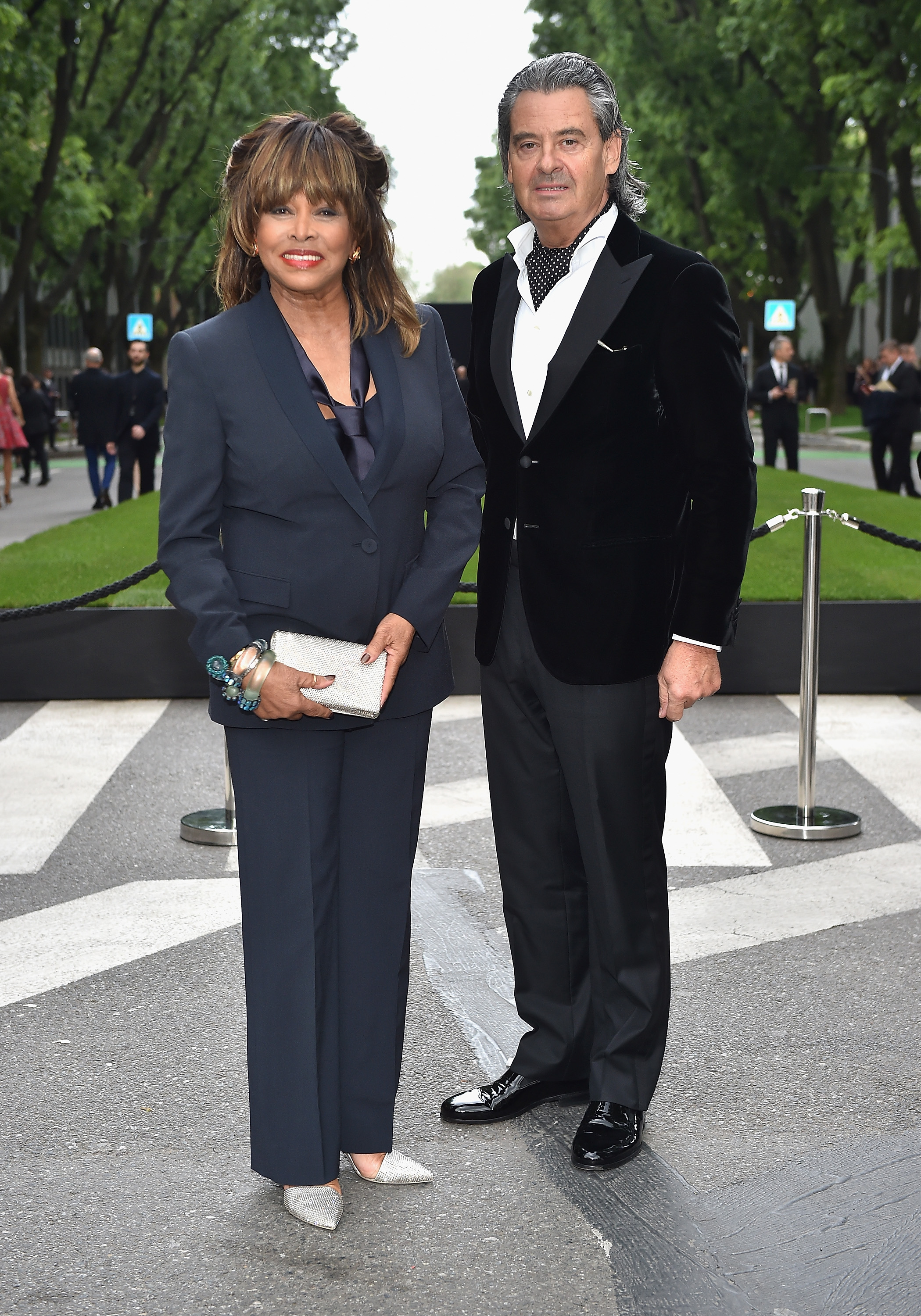 Tina Turner and Erwin Bach attend the Giorgio Armani 40th Anniversary Silos Opening And Cocktail Reception on April 30, 2015 in Milan, Italy.