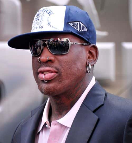 Castmember former NBA basketball player Dennis Rodman attends the
