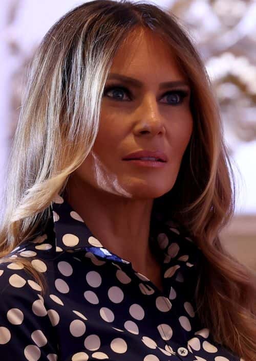Former first lady Melania Trump listens as former U.S. President Donald Trump speaks during an event at his Mar-a-Lago home on November 15, 2022 in Palm Beach, Florida. Trump announced that he was seeking another term in office and officially launched his 2024 presidential campaign.