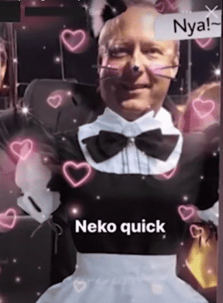 One meme portrayed Principal Jason Quick wearing a dress with cat ears and whiskers (WKRNnews2/YouTube)