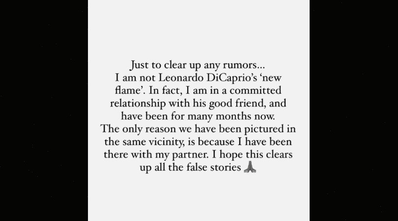 Neelam Gill addressed DiCaprio rumor over her social media (neelamkg/Instagram)