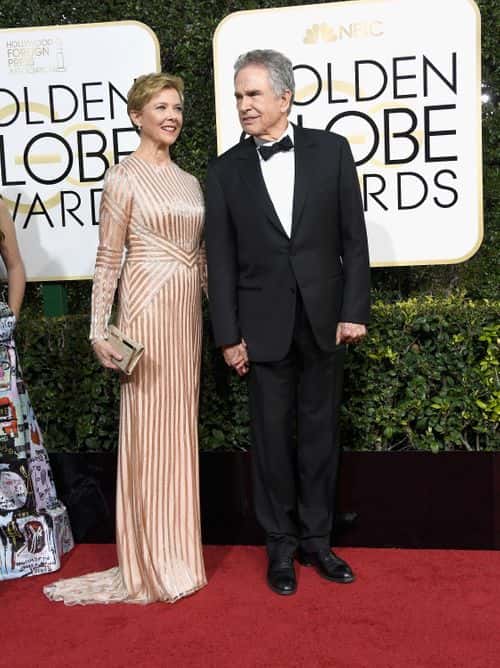 Actors Annette Bening and Warren Beatty attend the 74th Annual Golden Globe Awards at The Beverly Hilton Hotel on January 8, 2017 in Beverly Hills, California. (Photo by Frazer Harrison/Getty Images)