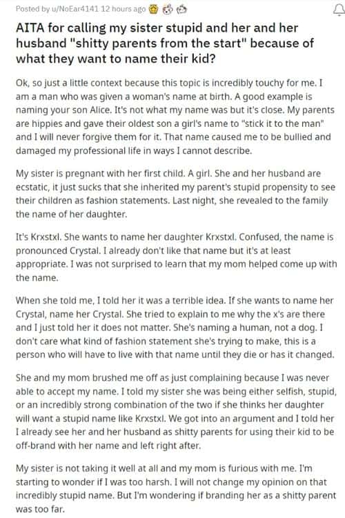 Reddit post (Reddit)