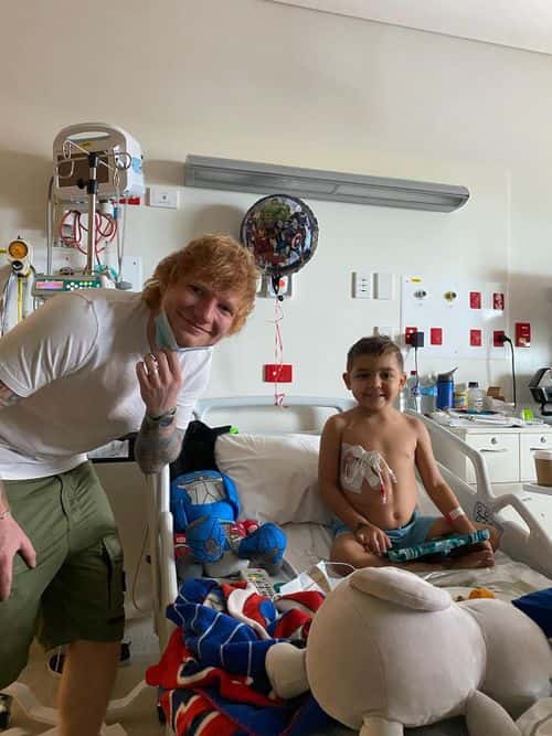 Ed Sheeran paid a visit to Mateoh Eggleton earlier this month, (Shalyn Eggleton/Facebook)