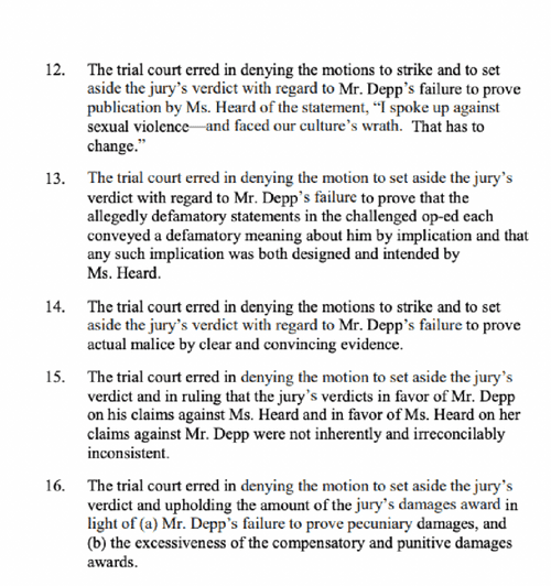 3) The 16-point appeal was filed by Amber Heard to content the original decision of the jury. (Fox News Digital)