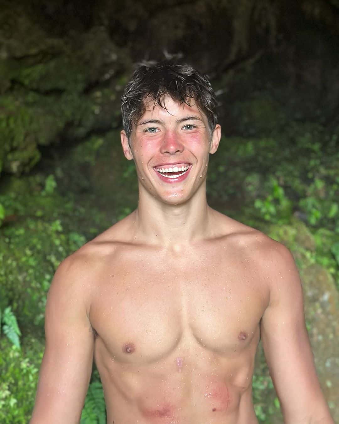 Caleb was hiking with friends Wednesday when he allegedly slipped and fell from a 60-80ft cliff (caleb_coffee/Instagram)