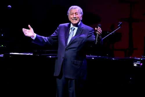 Tony Bennett performs onstage during  the 17th Annual A Great Night In Harlem at The Apollo Theater on April 04, 2019 in New York City.