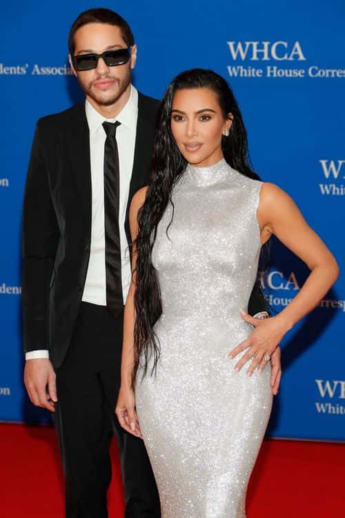 Pete Davidson and Kim Kardashian attend the 2022 White House Correspondents' Association Dinner at Washington Hilton on April 30, 2022 in Washington, DC.
