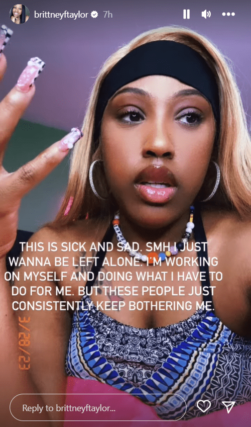 Brittney Taylor spoke out about the assault allegation on her Instagram Story on March 28, 2023 (Instagram/@brittneyftaylor)