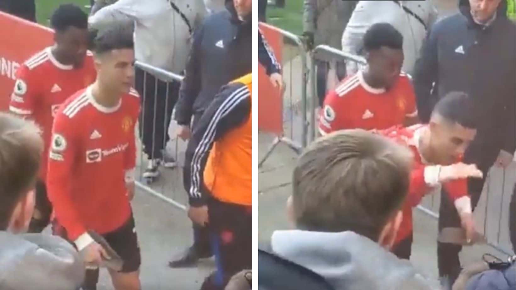 Cristiano Ronaldo allegedly clashed with a mother over the phone and shattered her teenage son's phone, causing the mother to sob (Photo via Twitter)