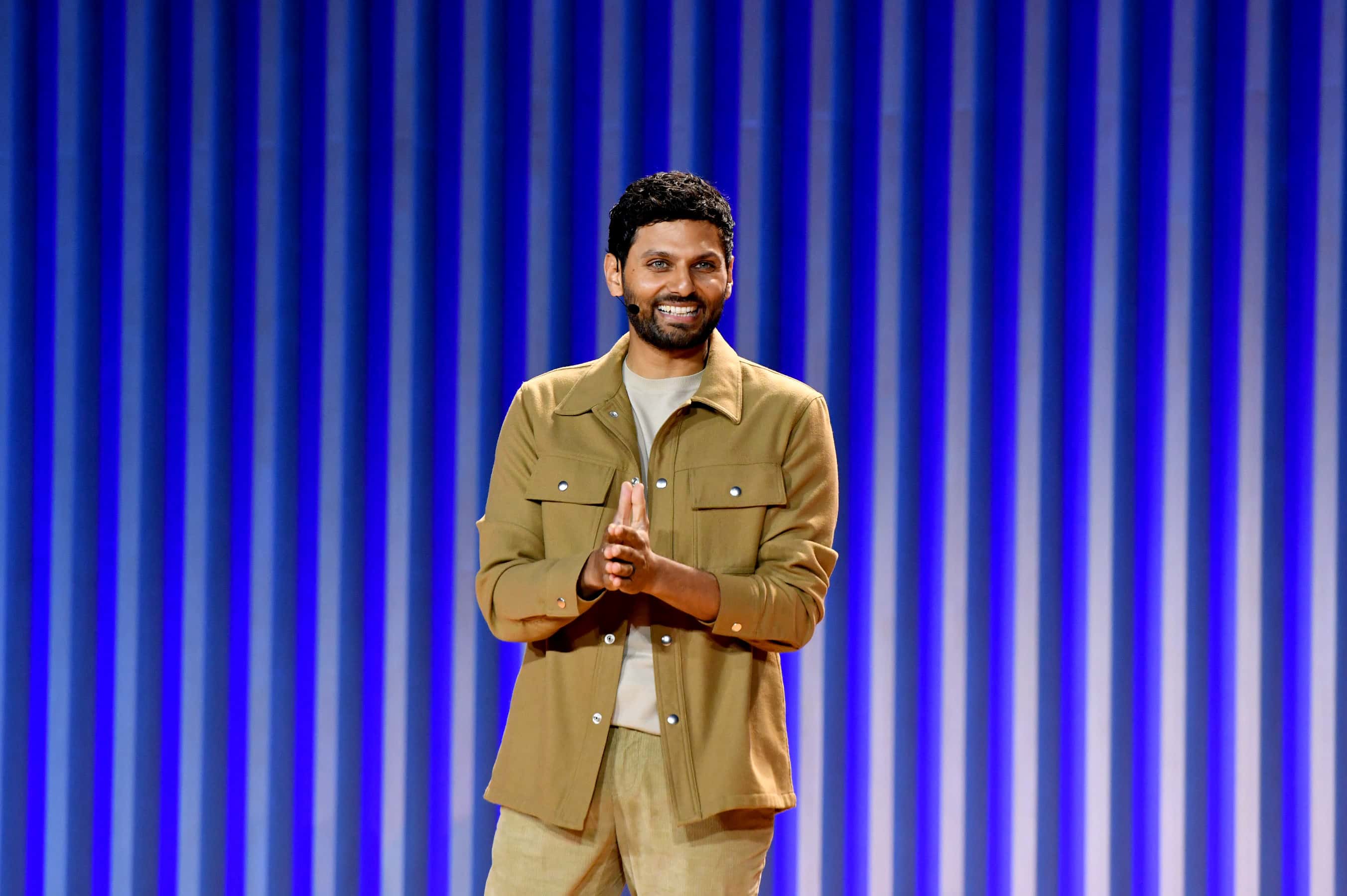 Bestselling author, life coach and podcaster Jay Shetty takes the main stage at the American Express Business Class LIVE event for small businesses on July 20, 2022 in New York City. (Photo by Craig Barritt/Getty Images for American Express)